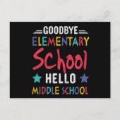 Vaarwel elementaire school Hallo middelbare school Briefkaart (Voorkant)