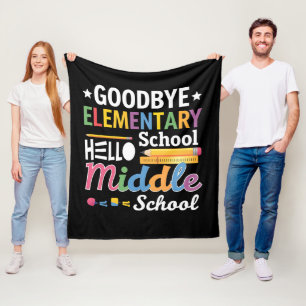 Vaarwel elementaire school Hallo middelbare school Fleece Deken