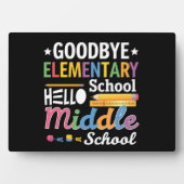 Vaarwel elementaire school Hallo middelbare school Fotoplaat (voorkant)