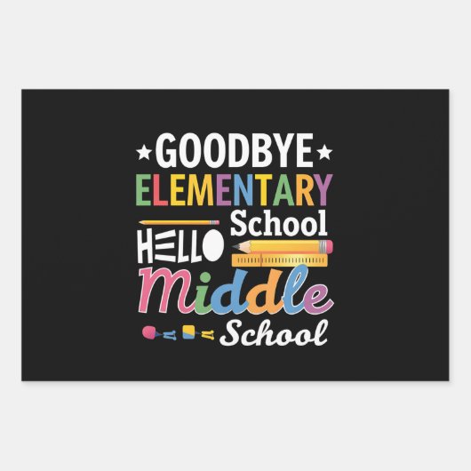 Vaarwel elementaire school Hallo middelbare school Inpakpapier Vel (Voorkant)