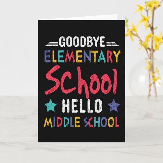 Vaarwel elementaire school Hallo middelbare school Kaart (Gele Bloem)