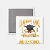 Vaarwel elementaire school Hallo middelbare school Magneet (Voorkant / Achterkant)