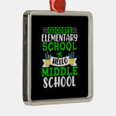 Vaarwel elementaire school Hallo middelbare school Metalen Ornament (Rechts)