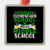 Vaarwel elementaire school Hallo middelbare school Metalen Ornament (Voorkant)