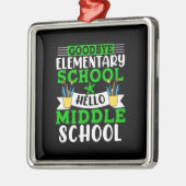 Vaarwel elementaire school Hallo middelbare school Metalen Ornament (Links)