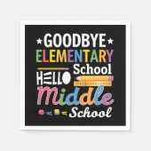 Vaarwel elementaire school Hallo middelbare school Servet (Voorkant)