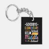 Vaarwel elementaire school Hallo middelbare school Sleutelhanger (Voorkant Links)