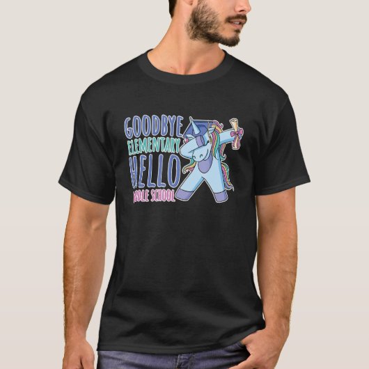 Vaarwel elementaire school Hallo middelbare school T-shirt (Voorkant)