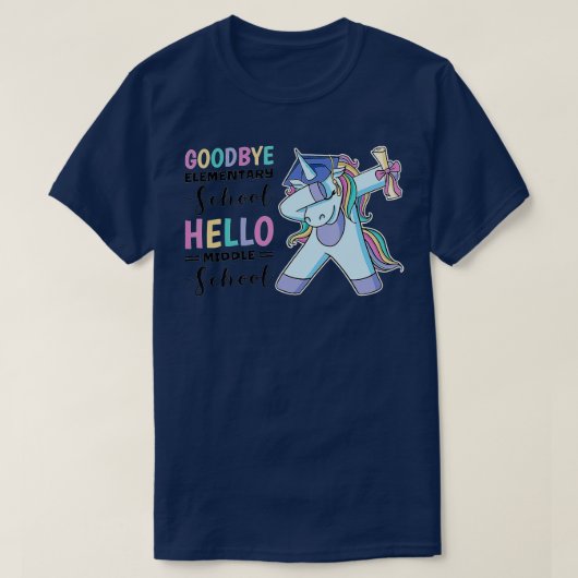 Vaarwel elementaire school Hallo middelbare school T-shirt (Design voorkant)