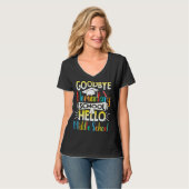 Vaarwel elementaire school Hallo middelbare school T-shirt (Voorkant volledig)