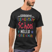 Vaarwel elementaire school Hallo middelbare school T-shirt (Voorkant)