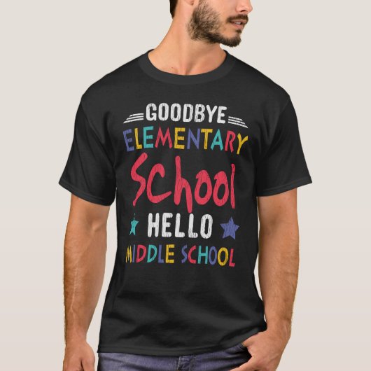 Vaarwel elementaire school Hallo middelbare school T-shirt (Voorkant)