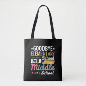 Vaarwel elementaire school Hallo middelbare school Tote Bag (Voorkant)