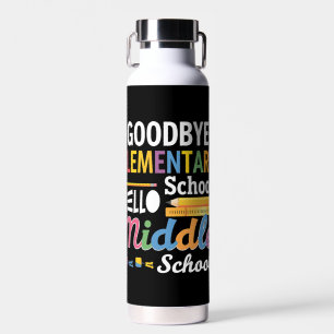 Vaarwel elementaire school Hallo middelbare school Waterfles