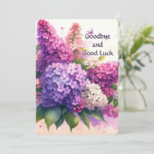 Vaarwel en succes Lilacs Flower Flat Kaart (Staand voorkant)