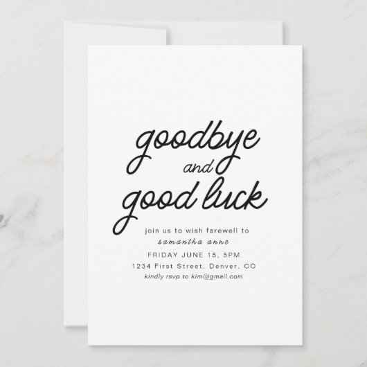 Vaarwel en veel succes Pensioen Partij Uitnodigen Kaart (Voorkant)