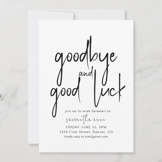 Vaarwel en veel succes Pensioen Partij Uitnodigen Kaart (Voorkant)