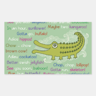 Vaarwel en veel succes van de groep, Alligator Rechthoekige Sticker