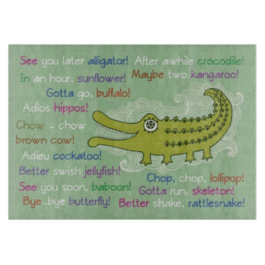 Vaarwel en veel succes van de groep, Alligator Snijplank (Voorkant)