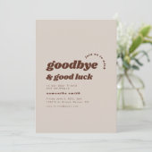 Vaarwel en veel succes verhuisfeest uitnodigen kaart (Staand voorkant)