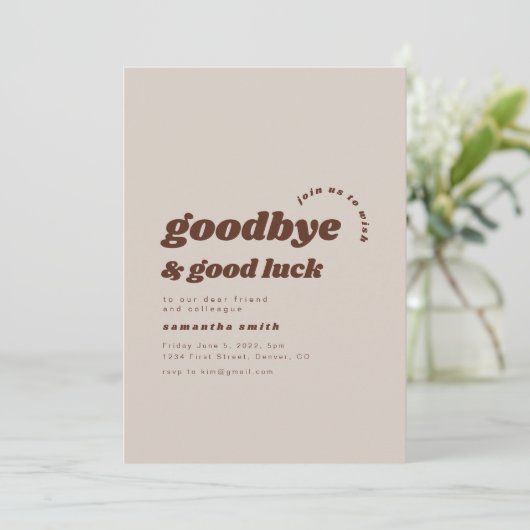 Vaarwel en veel succes verhuisfeest uitnodigen kaart (Staand voorkant)