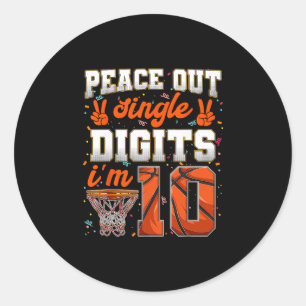 Vaarwel enkele cijfers 10e verjaardag 10 jaar oud ronde sticker
