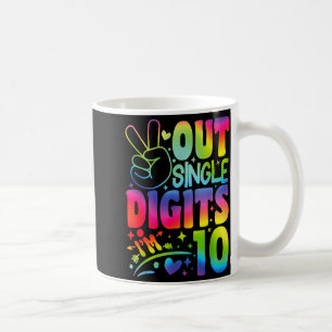 Vaarwel Enkele Cijfers Ik ben 10 Cijfers Tie Dye G Koffiemok