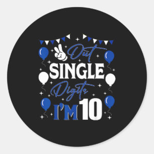 Vaarwel Enkele Cijfers Ik Ben 10 Jaar 10e Verjaard Ronde Sticker