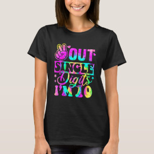 Vaarwel enkele cijfers Ik ben 10 Tie Dye Verjaard T-shirt