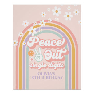 Vaarwel enkele cijfers regenboog 10e verjaardag perfect poster