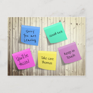 Vaarwel Farewell Post-its Briefkaart