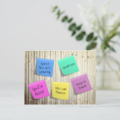 Vaarwel Farewell Post-its Briefkaart (Staand voorkant)