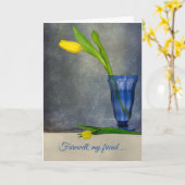 vaarwel-gele tulp in ijscoupeglas kaart (Gele Bloem)