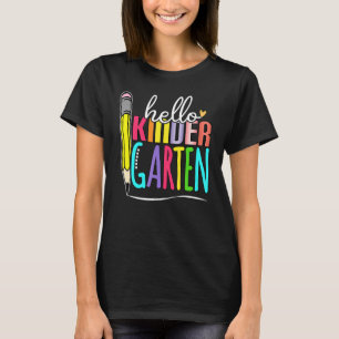 Vaarwel Hallo Kindergarten Afgelopen dag Schoo T-shirt