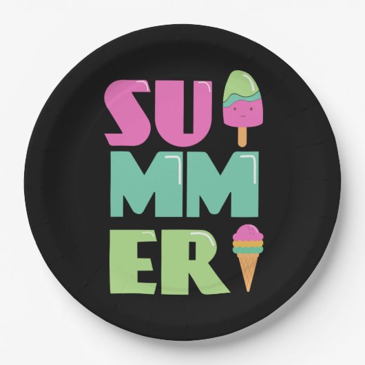 Vaarwel Hallo zomervakantie Papieren Bordje (Voorkant)