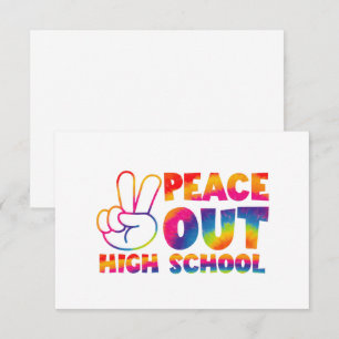 Vaarwel Hoge School Tie Dye Laatste Dag Van School Bedankkaart