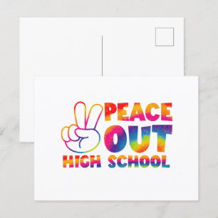 Vaarwel Hoge School Tie Dye Laatste Dag Van School Briefkaart