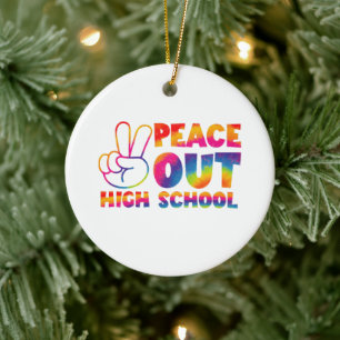 Vaarwel Hogeschool Tie Dye Laatste Schooldag Keramisch Ornament
