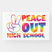 Vaarwel Hogeschool Tie Dye Laatste Schooldag Spandoek (Horizontaal)