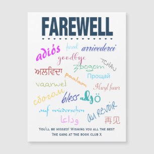 Vaarwel - je zult magnetische Kaart gemist worden