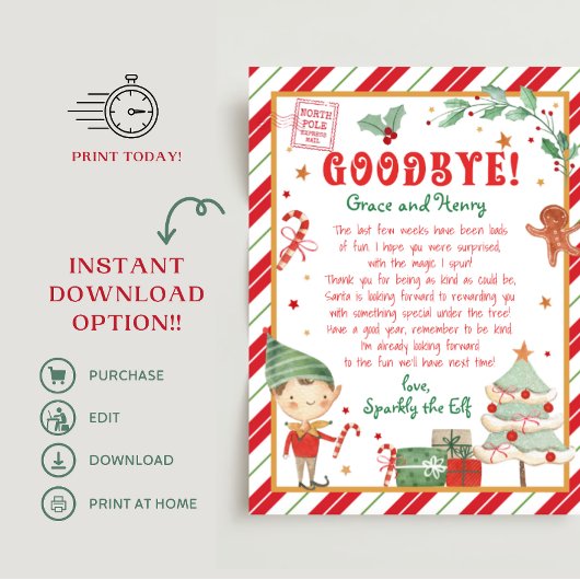 Vaarwel Kerst Elf Letter Poster