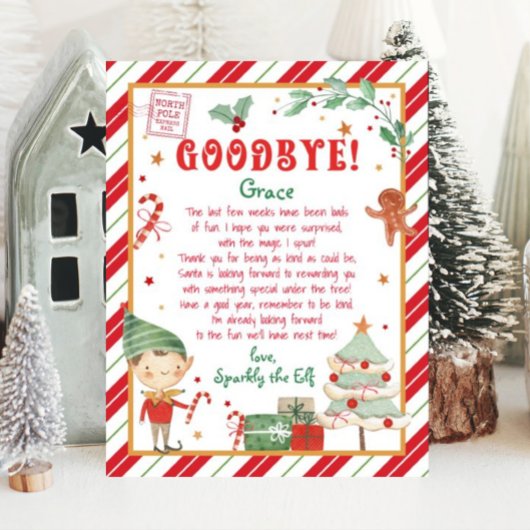 Vaarwel Kerst Elf Letter Poster