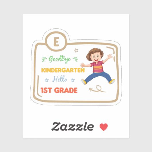 Vaarwel Kindergarten Hallo 1e klas school Sticker (Vel)