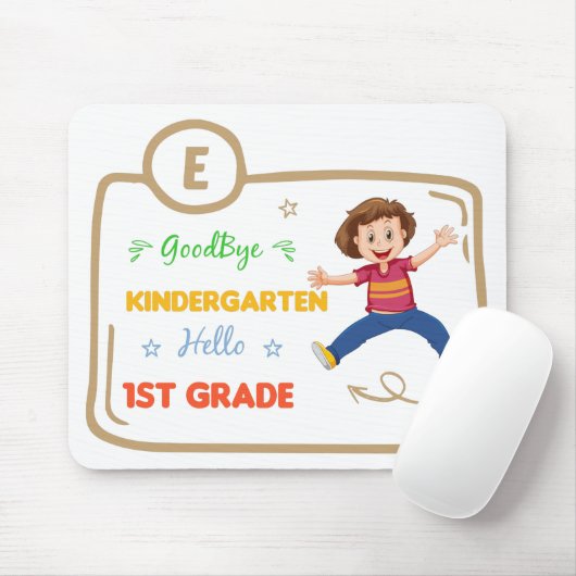 Vaarwel Kindergarten Hallo eerste graad, afstudere Muismat (Met muis)