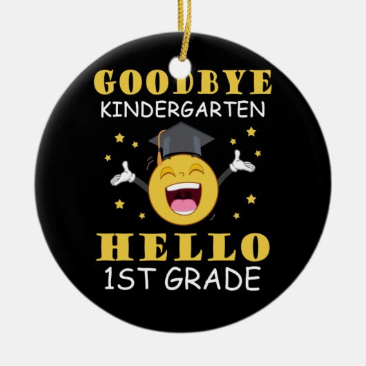 Vaarwel Kindergarten Hallo eerste graad Keramisch Ornament (Voorkant)