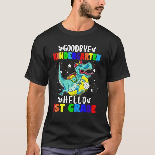 Vaarwel Kindergarten Hallo eerste graad Kindergart T-shirt (Voorkant)