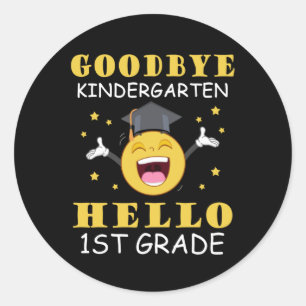 Vaarwel Kindergarten Hallo eerste graad Ronde Sticker