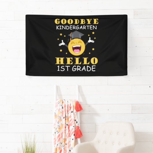 Vaarwel Kindergarten Hallo eerste graad Spandoek (Insitu)