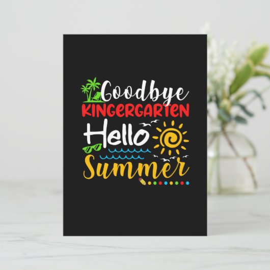 Vaarwel Kindergarten Hallo Summer Afstuderen Save The Date (Staand voorkant)
