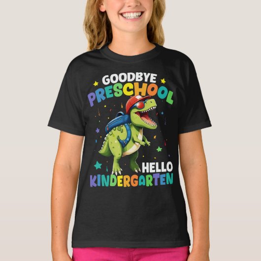 Vaarwel kleuterschool Afstuderen Dinosaurus T rex T-shirt (Voorkant)